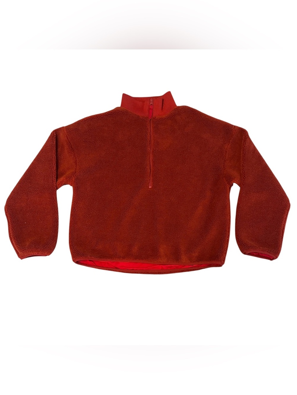 Basin + Range Brown Teddy Fleece Quarter Zip Pullover Jacket Medium
